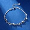 925 Sterling Silver Irregular Beaded Bracelet for Women Fashion Sparkling Crushed Silver Chain Bracelets Dainty Daily Jewelry