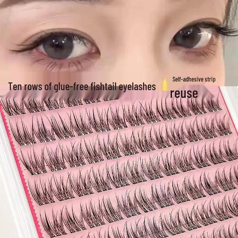 Yu Shuxin's Stemless Fishtail False Eyelashes - Natural, Segmented, Single Cluster Design