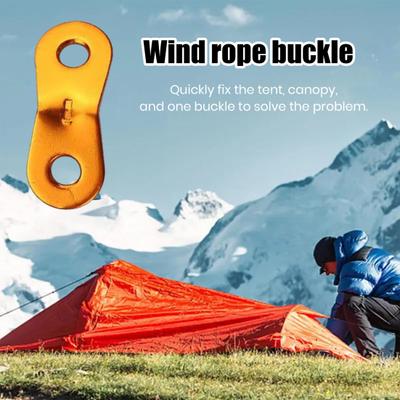 10Pcs Wind Rope Adjusters High Hardness 2-Port Single Hole Universal Tightening Clasp Guyline Holder Aluminum Alloy Camping Tent Tensioner Wind