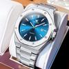 Olevs Octagonal Watch Men's Silver Popular Waterproof Analog Quartz Men's Dress Business Stylish Stainless Steel Men's Watch Date Lightweight Large