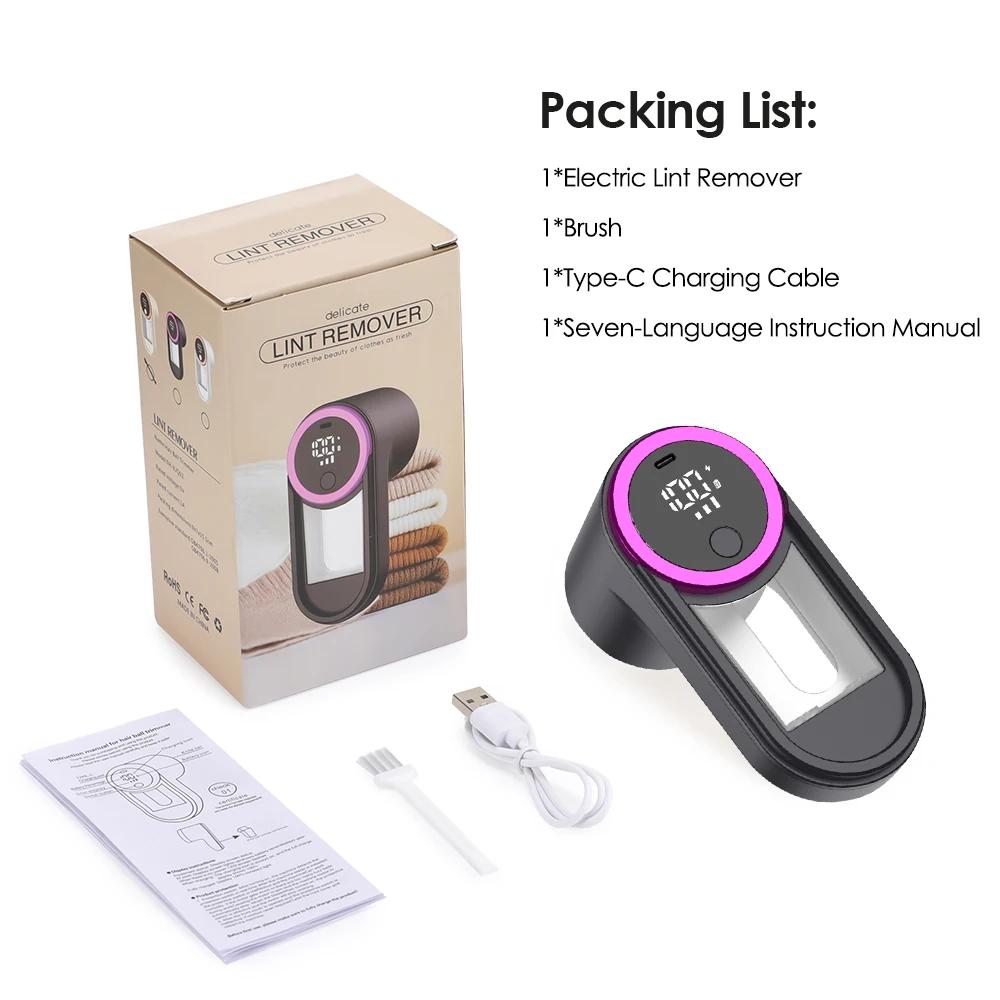 USB Rechargeable Fabric Shaver Portable Lint Remover Clothes Blanket Fuzz Cutter LED Display Household Sweater Trimming Machine
