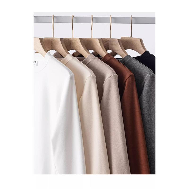 Velvet Base Shirt For Men Autumn And Winter Warm Long Sleeved Top Light And Warm Inner Layer Base T-shirt