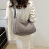 Solid Color Simple Crossbody Bag Large Capacity Canvas Pillow Bag Versatile Shoulder Bag  Student
