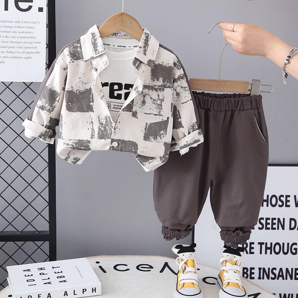 Kids Casual Long-Sleeve Set, Comfortable Daily Wear Outfits