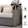 Upholstered Bed Extendable Sofa Bed 90/180x200cm with Slatted Frame, Multifunctional Bed Made of Skin-Friendly Velvet Fabric