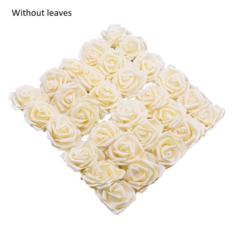 25Heads 8CM Artificial PE Foam Rose Flowers Bride Bouquet Flower For Wedding Party Decorative Scrapbooking DIY Flower