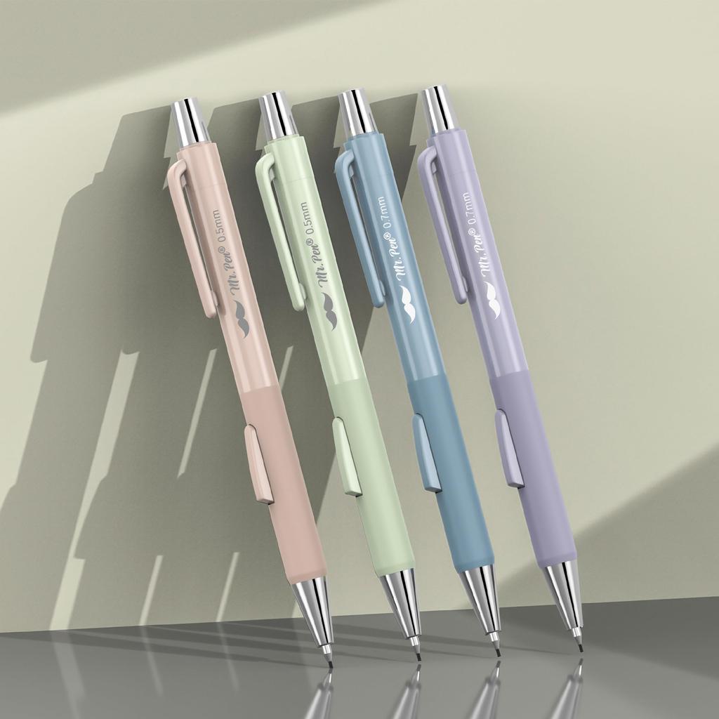 Mr. Pen Pastel Mechanical Pencil Set – 4-Pack, 0.5mm & 0.7mm, Fast-Click Aesthetic Cute Writing Pencils for Students & Office Supplies