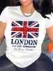 Retro British Style Union Jack Print T-Shirt with UNITED KINGDOM Lettering