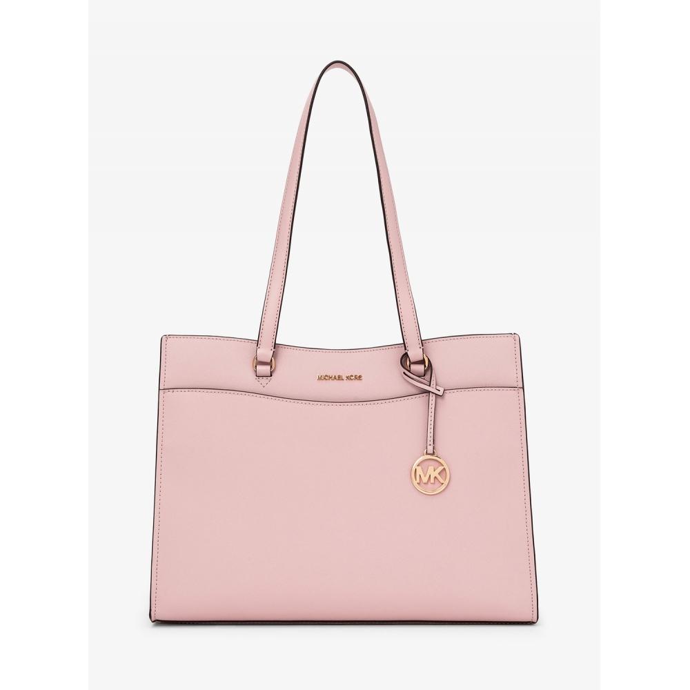 

Michael Kors Jet Set Travel Saffiano Leather Pocket Tote Large 35f4gtvt9l7278 Powder Blush F