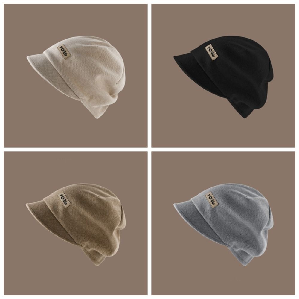 Elastic Beanies Soft Mask Woolen Hat Versatile Peaked Cap  Women