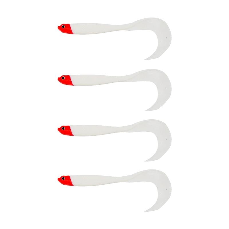 4PCS Flexible PVC Artificial Baits Long Curly Design Fish Attraction for Lake River Fishing Enthusiasts