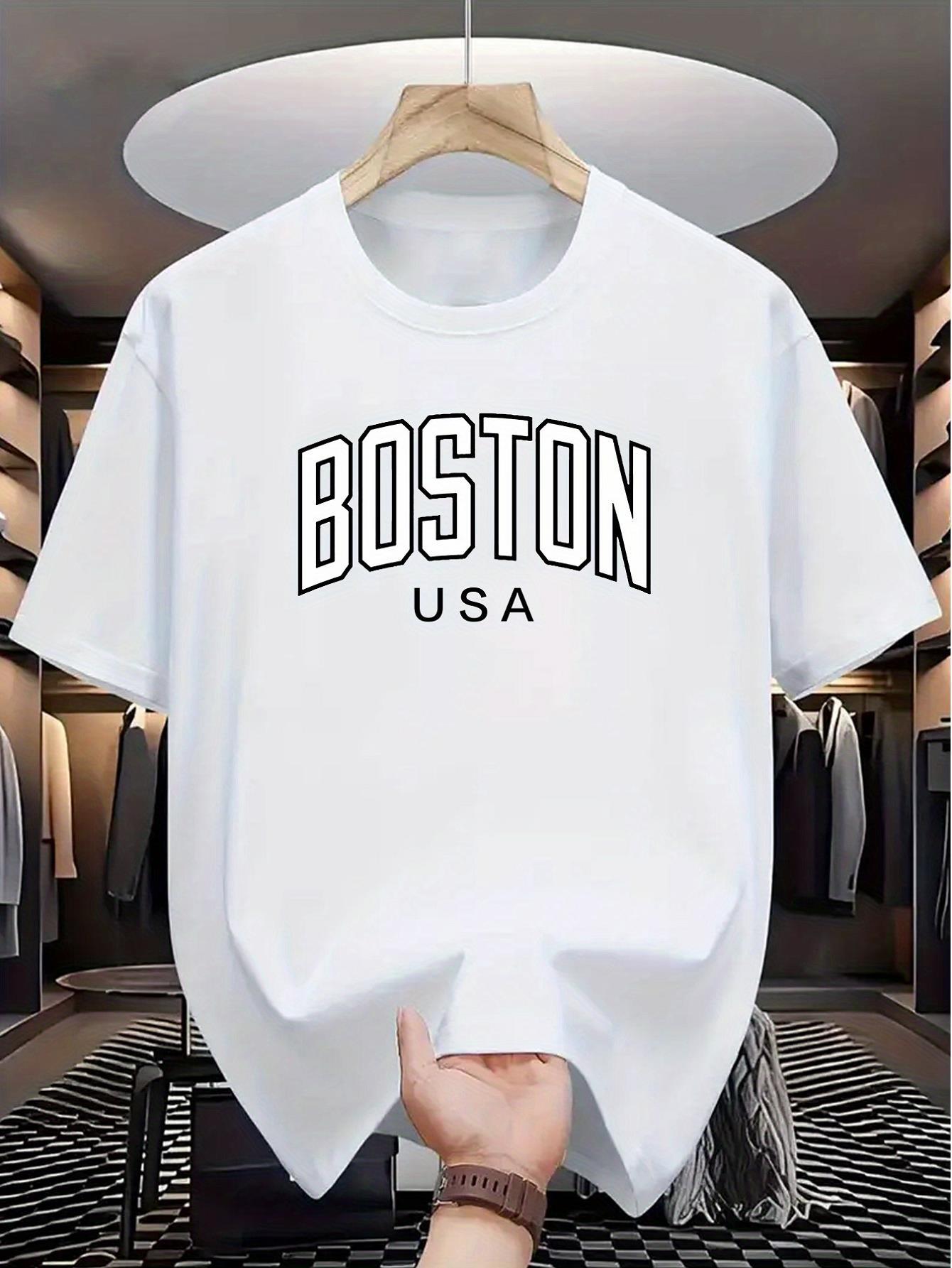 Boston USA Graphic T-shirt - Relaxed Short Sleeves M