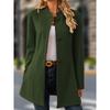 Women S Casual Stand Collar Long Woolen Winter Coat