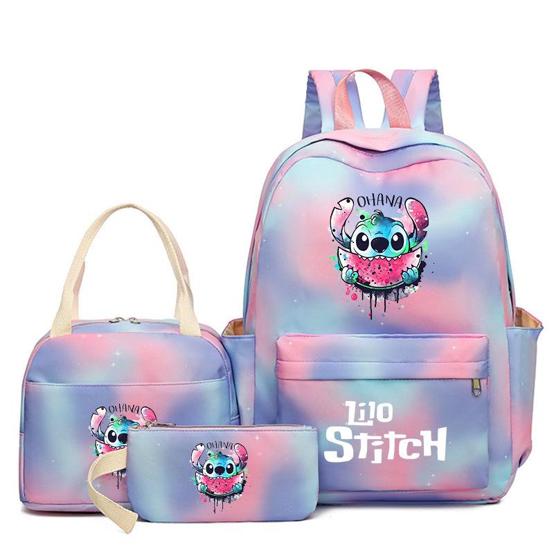 Cartoon Animation Schoolbag Large Capacity Primary And Secondary School Students Backpack Meal Bag Pencil Bag Three-Piece Set