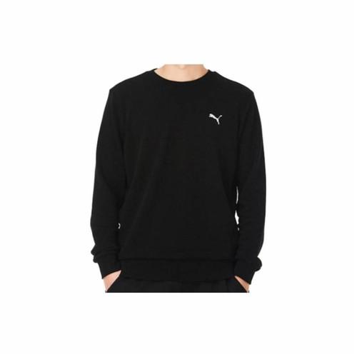 Puma Embroidered Logo Pullover Crewneck Sweatshirt for Men, Black