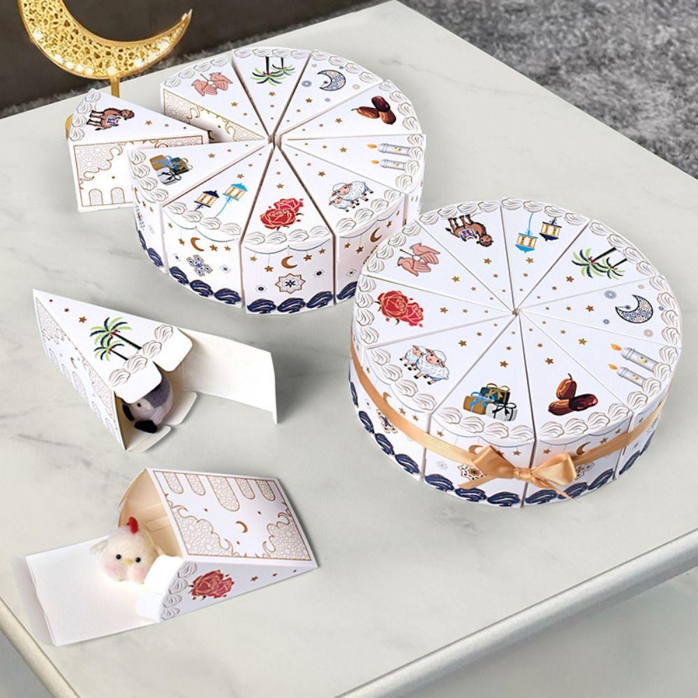 10 ks Vícebarevná trojúhelníková dárková krabička na dort Kreslená dárková balicí krabička Nová dárková krabička Stolní ozdoba