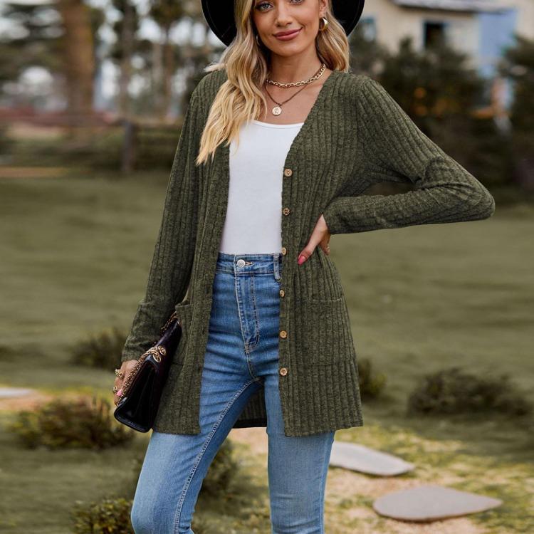 Elegant Women Long Sleeve Cardigan Sweater Coat Top Ladies Wear
