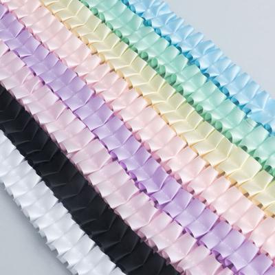 Elegante Multifunctionele 2,5 cm Brede Geplooide Lint Polyester Lint Geplooide Lolita Hoofddeksel Kledingontwerp Diy Kant Accessoires Huisdecoratie