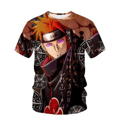 Summer Round Neck 3D Naruto Printed Top Fashionable Casual Short Sleeved Children's Boy T-shirts