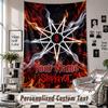 Wall Hanging Tapestry With Custom Name & Text, Slipknot Decorative Tapestry For Bedroom