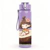 1PC Girl Sitting On Tree Stump Print 750ml Color Plastic Sports Water Bottle Leakproof Flip Straw Lid Suitable for Sports Office Home Use