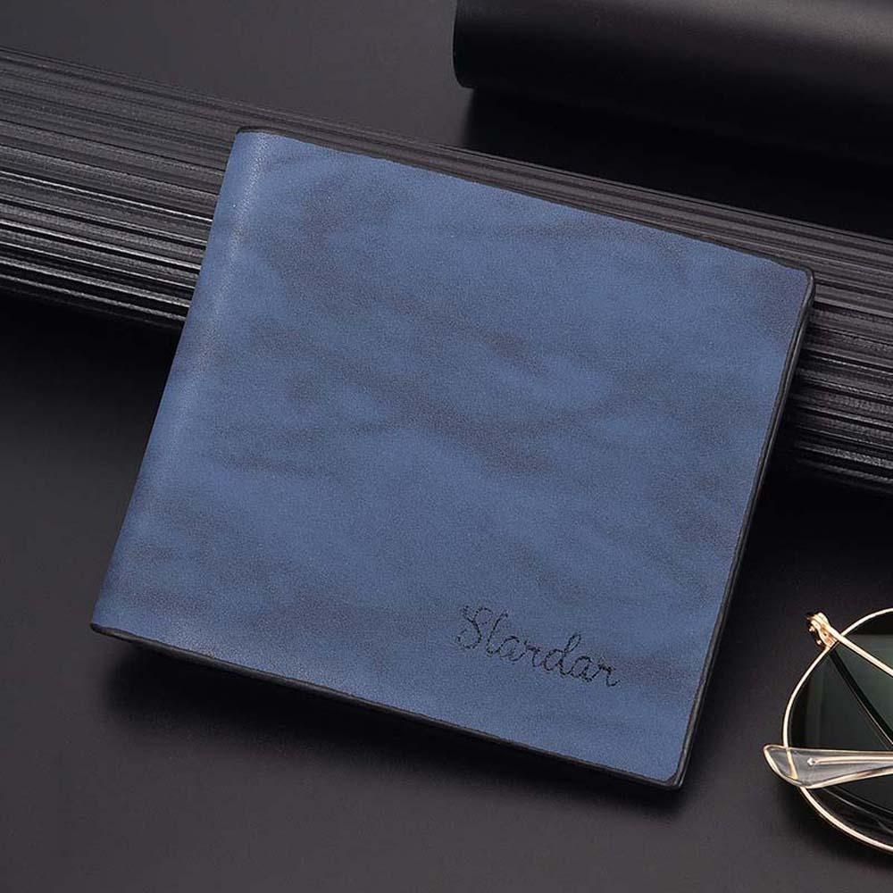 Thin Style Men Card Holder PU Leather Men Coin Purse 2 Fold Wallets Men Short Wallet Men