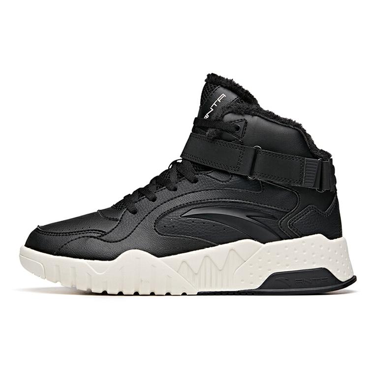 

New Anta Life Collection High Top Skateboard Shoes Women s Black White 922048901-2 35.5