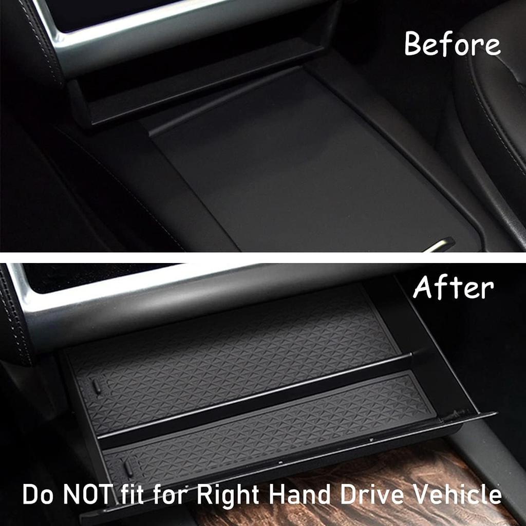 Jaronx Compatible With Tesla Model S/X Cubby Drawer, Center Console Organizer Storage Box Compatible With Tesla Model X/S Accessories (2012-  )