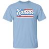 Kansas US Flag Unisex T-Shirt American Patriotic KS State Tee White Ash Blue