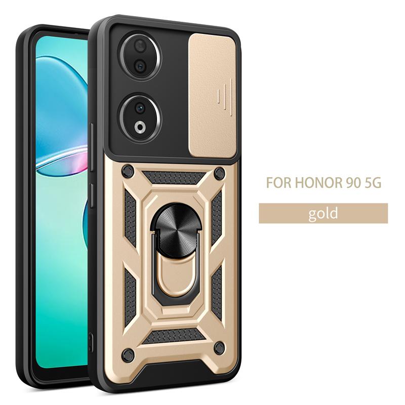 Pouzdro pro Honor 90 Slide Objektiv fotoaparátu Armor Nárazuvzdorné Pouzdro na telefon Honer 90 Honor90 5G Ochranný magnetický kroužek s držákem