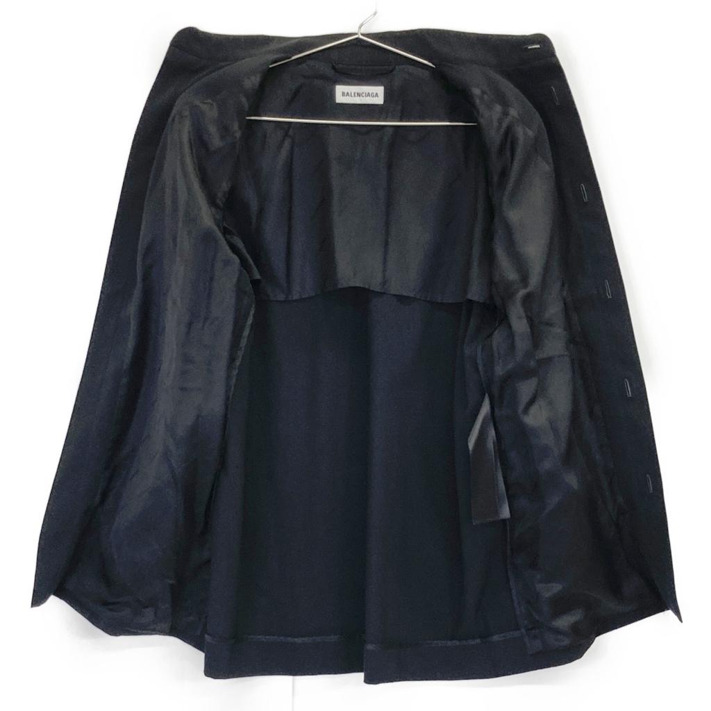 Balenciaga Czarna koszula zapinana na guziki z poduszkami na ramionach topy 32 czarnyUżywany