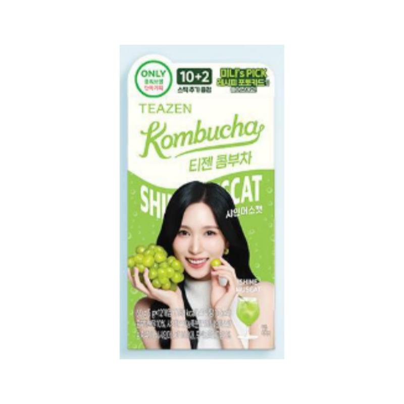 TEAZEN Kombucha Stick 10+2 Pack (9 Flavors) - Korean Zero Sugar Fruit Tea Mix with Recipe Photocard