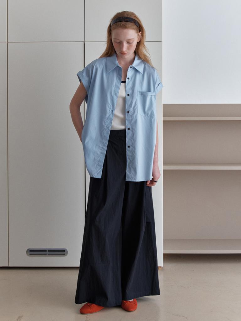 Elssibeui Pocket Point Short-Sleeve Shirt_Skyblue