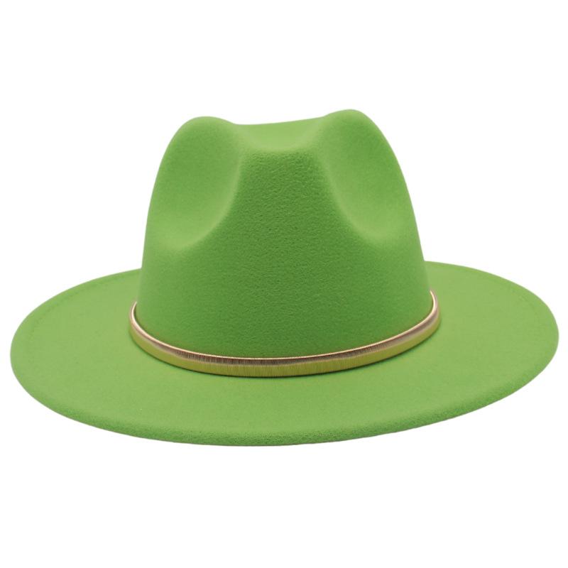 European And American Cashmere Top Hat Gold Ring Accessories Fashion Jazz Hat Four Seasons Popular Felt Hat Gentleman Lady Big Edge Hat (