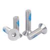 Blue Loctite M2-M6 Hex Socket Countersunk Screws: 304 Stainless Steel, Flat Cup, Anti-Loosening