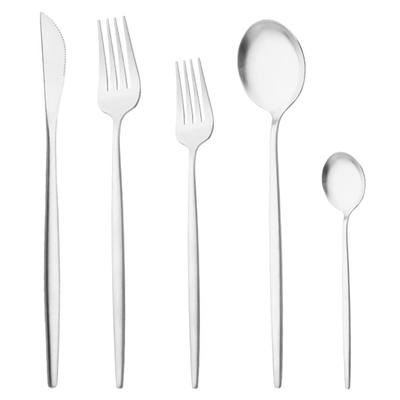 Matte Stainless Steel Dinnerware Pink Gold Cutlery Set Knife Dessert Fork Tea Spoon Flatware Set Kitchen Silverware Tableware