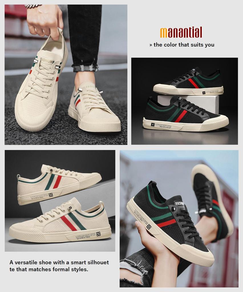 Manantiaar Størrelse Perfekt for Dater Herre Slip-On Sneakers, 26.0cm, Motebevisst, Komfortabel, Khaki,