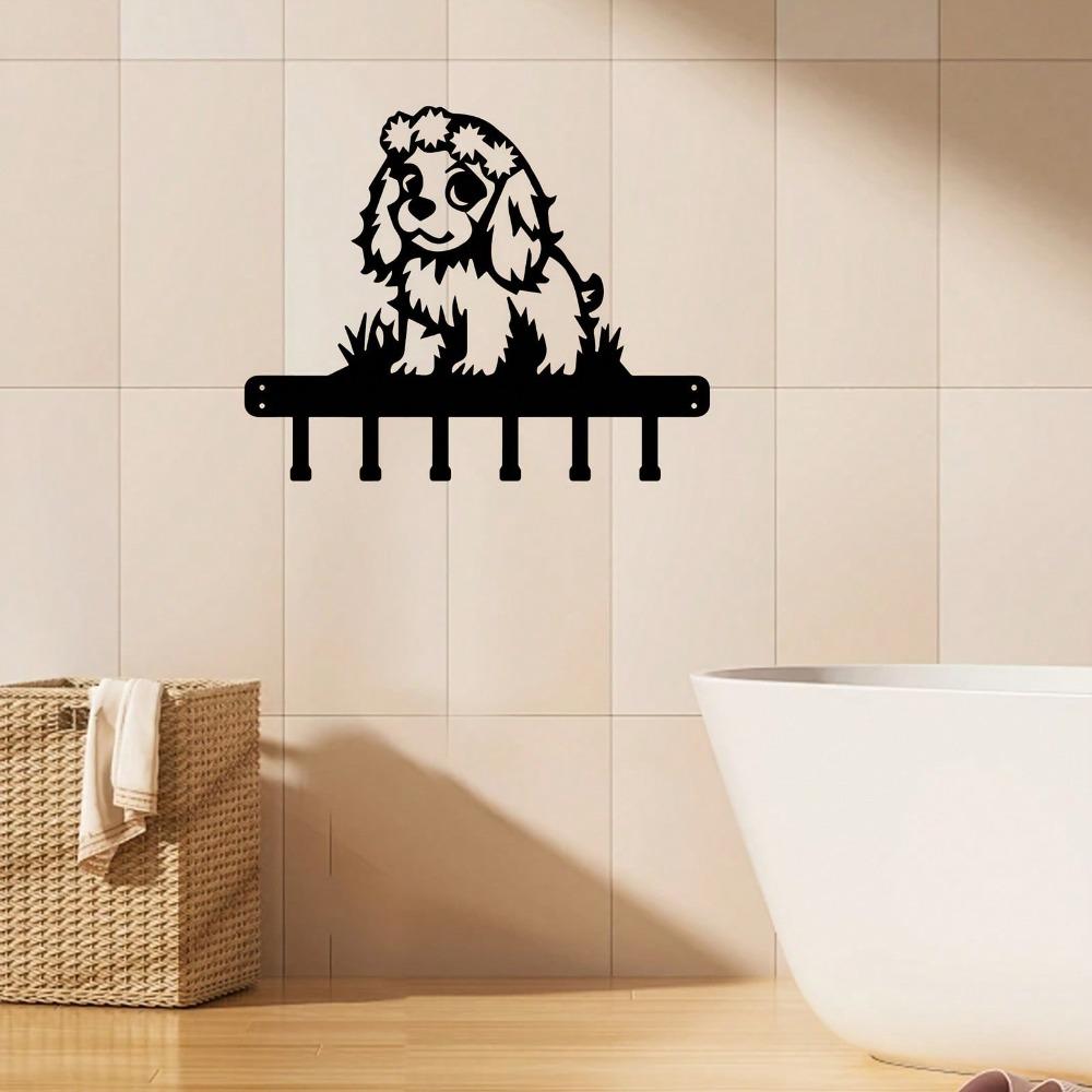 Metal Dog Wall Hook Coat Key Rack Pet Decor Entryway Storage