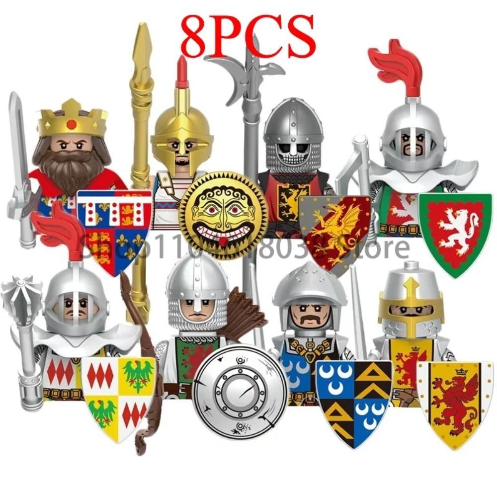 Green Dragon Raven Knights Shield Action Figures MOC Medieval Ancient Knights Scene Building Block Creative Toys for Children