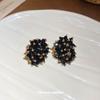 Silver Needle New Irregular Crystal Stud Earrings Dark Wind Design Sense Niche Temperament Earrings Light Luxury Earrings