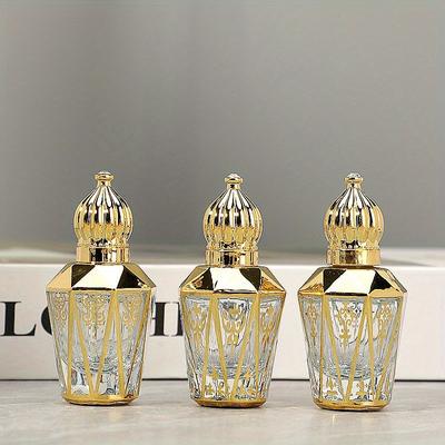 12ml Luxus Goldene Rollflasche für ätherische Öle Nachfüllbare Parfümflasche Glas Roll-On Flasche für ätherische Öle Kosmetikbehälter