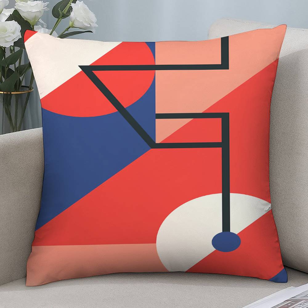 Abstract Cycling Pillow Case Short Plush Double-sided Print Square Throw Pillow Covers Sofa Home Cushion Decor