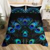 Peacock Duvet Cover Set Simple Peacock Feathers Pattern Queen Comforter Cover Girls Women 3 Piece Bedding Sets Bedroom Decor