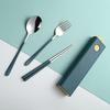 Tableware Set Rust-proof Smooth Surface Stainless Steel Spoon Fork Chopsticks Portable Cutlery Set with Box Kitchen Accessories