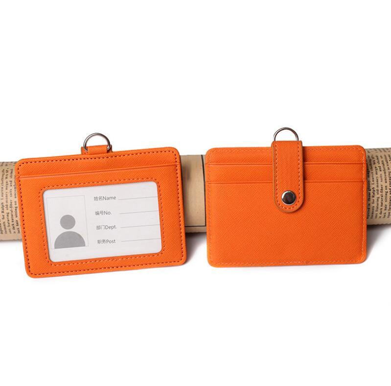 PU-Leder-Ausweishalter mit ausziehbarem Lanyard, Kartenhalter, Namensschild, Schul- und Bürobedarf