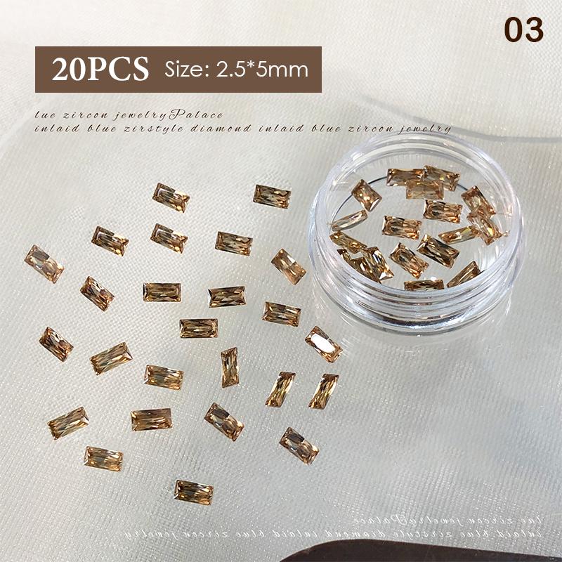 

20Pcs Mixed Size Pointed Bottom Zircon Diamond Nail Charms Gemstones Mini Nail Art Rhinestone Multi Shapes Crystal Nail Gems 3
