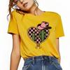 Retro Western Cowboy Hat Printed Womens Short Sleeved Tshirt Summer Round Neck Suitable for Versatile Daily Use