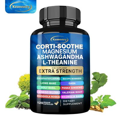 Magnesium Glycine Capsules, Containing L-theanine, Ashwagandha Extract, Nutritional Supplement, Holistic Health.