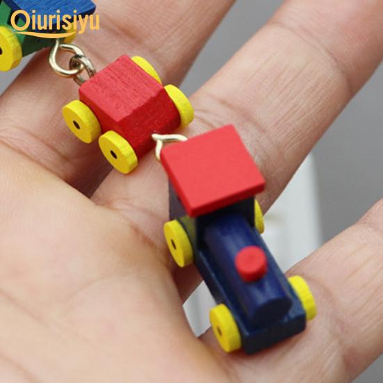 1:12 Delicate High Reduction Decorate Wood Colorful Wooden Train Model Toys Doll House Dollhouse Train