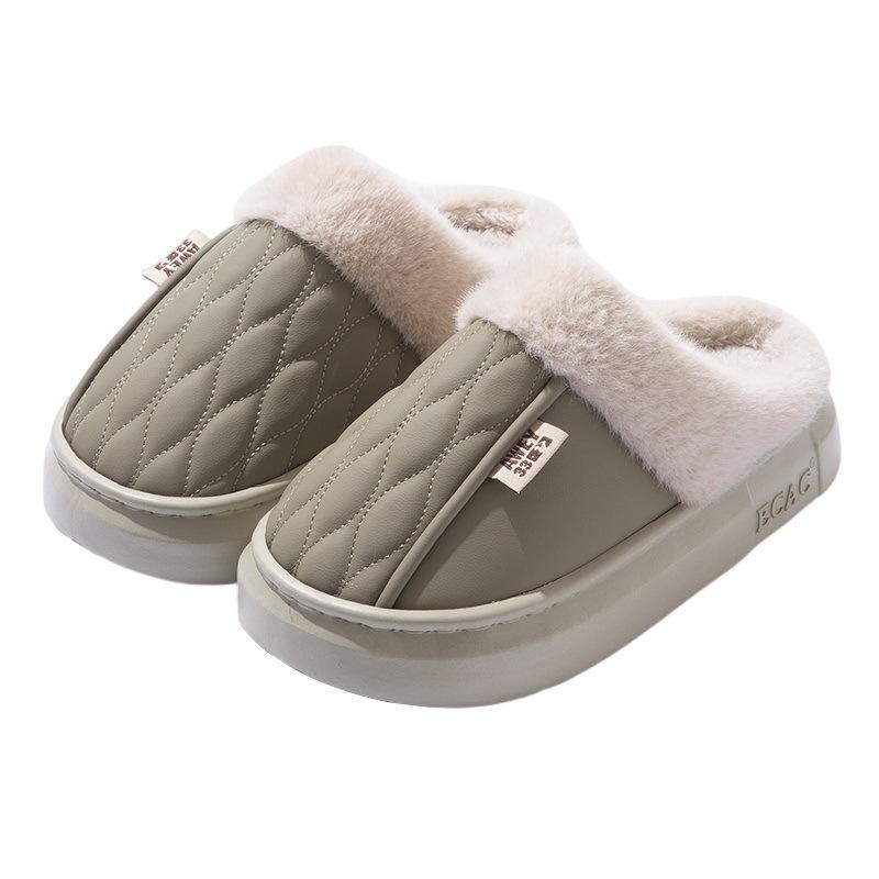 Men's Waterproof Cotton Slippers - Winter 2024, Indoor Anti-Slip, Thick Sole, Velvet Lining, Warm & Cozy. Perfect for Couples!